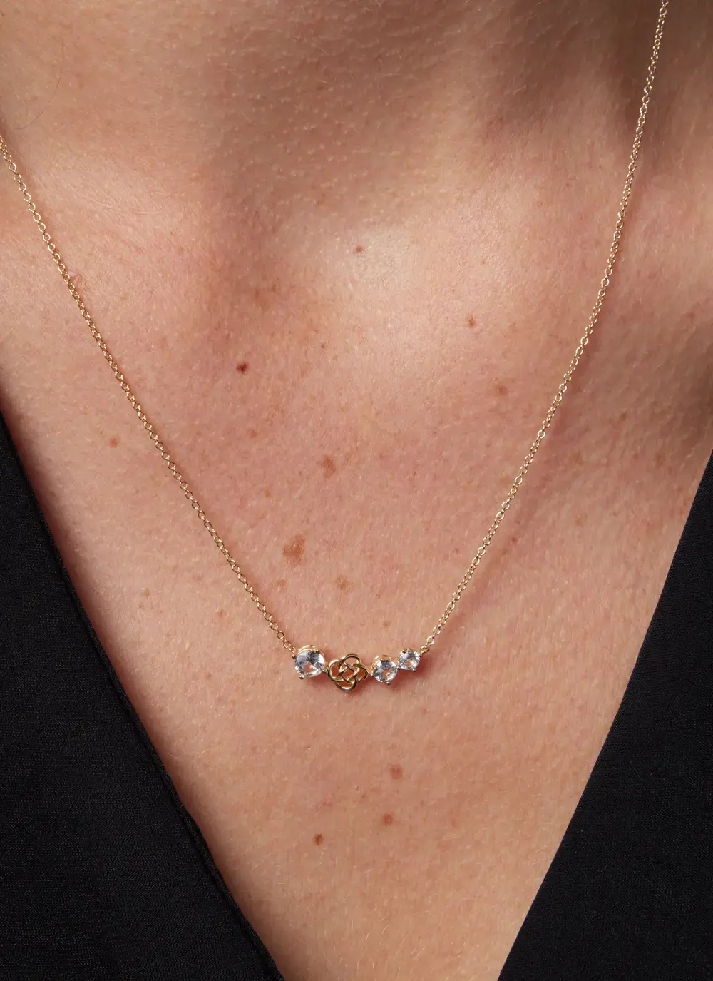 14K Gold Vermeil Celtic Knot Curve Necklace
